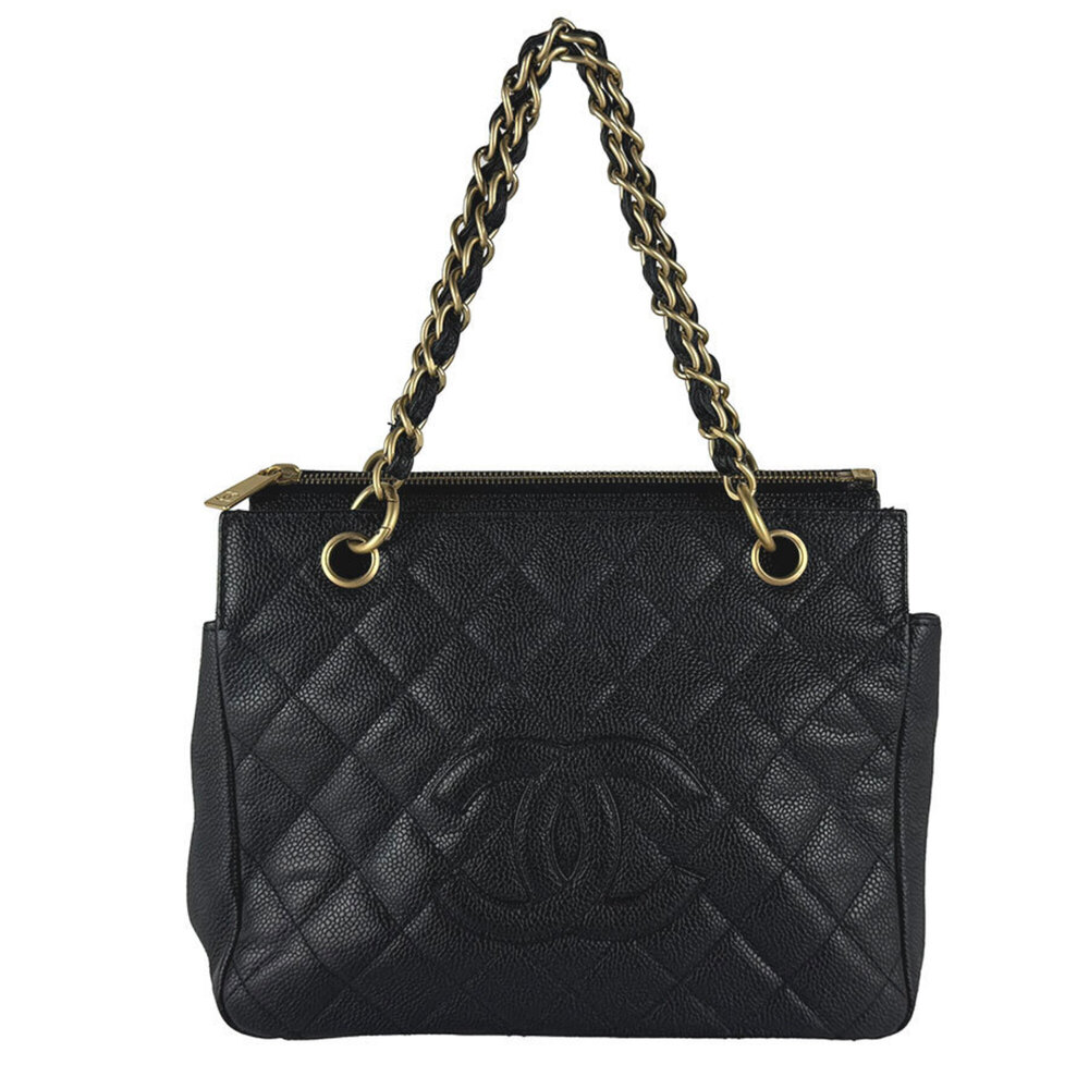 Chanel CHANEL handbag, caviar leather, black, women's z10952